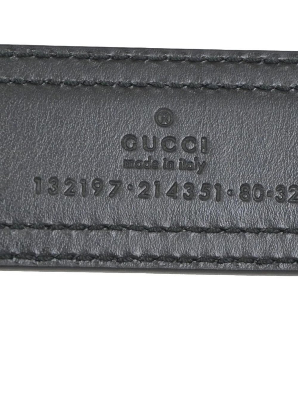 GUCCI Logo Belt 80/32 35mm Leather Black GHW Italy 68KC925 - Picture 11 of 13